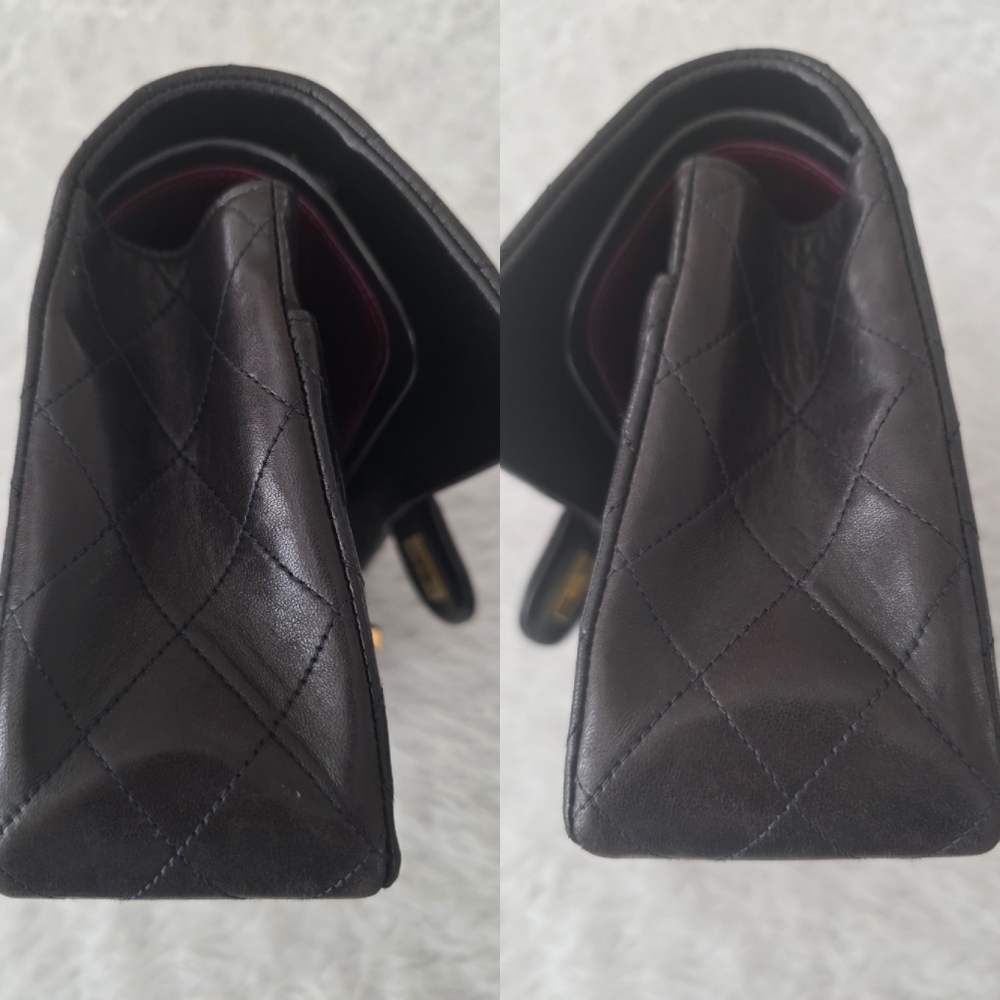 Vintage Chanel Quilted Lambskin Double Flap Shoulder Bag Small - Picture 14 of 16